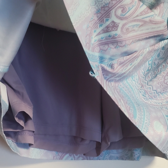 Vintage Tail  Blue and Purple Paisley Print 2 Pc. Golf Skort Set Large - Picture 7 of 9